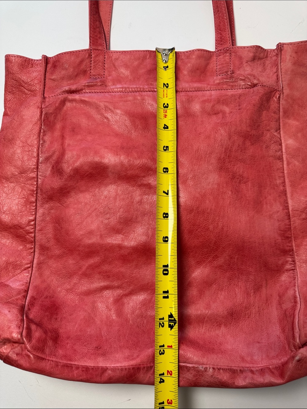 LATICO Margie Tote Red 100% Full Grain Leather Classic Everyday Carry All - Picture 9 of 14